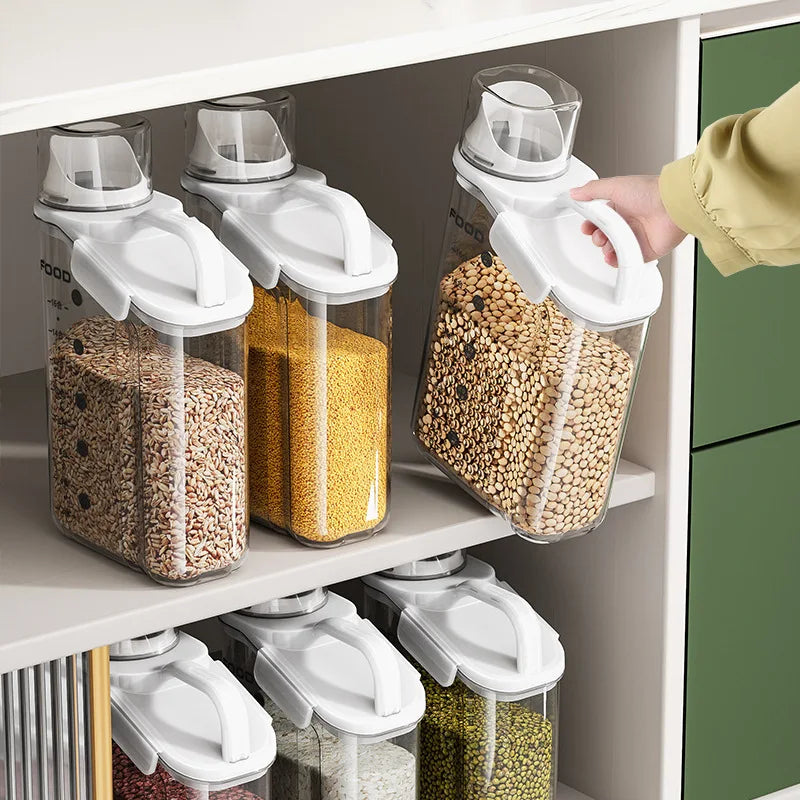 Cereal Containers Storage Compact  Clear Dry Food Storage Containers with Pouring Spout Measuring Cup