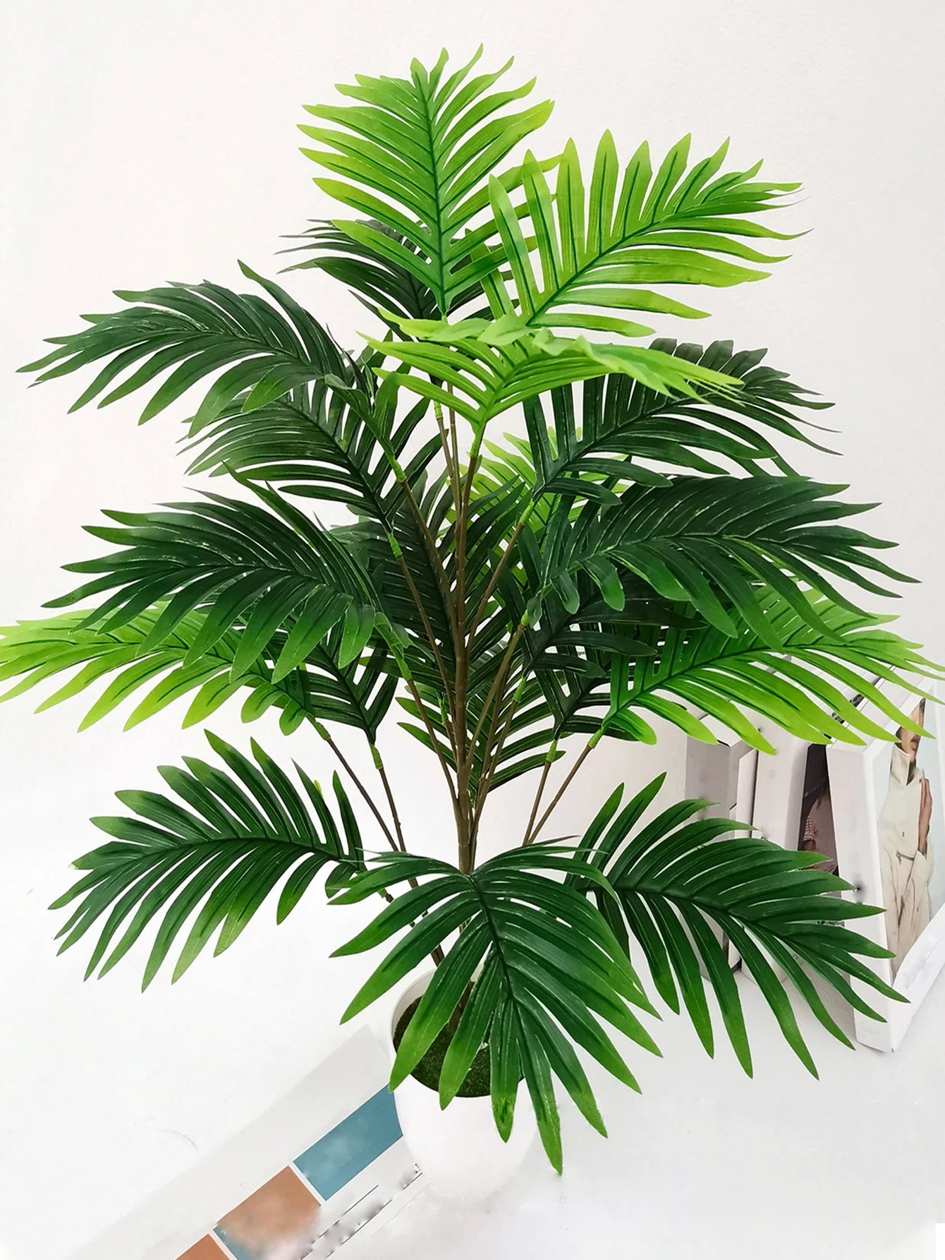 1pc 12/18/24 Leaves Artificial Plant Tropical Hibiscus Tree Indoor Decorative Green Plant Branch Bouquet Foliage Home Decoration