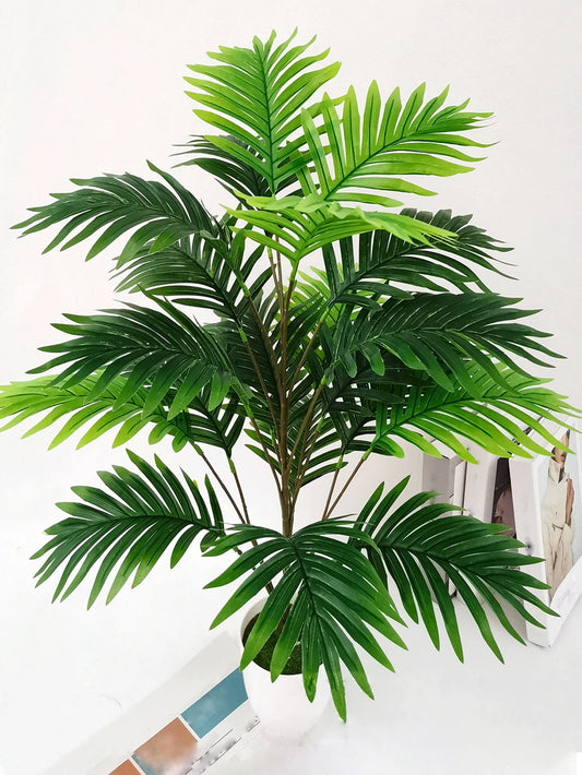 1pc 12/18/24 Leaves Artificial Plant Tropical Hibiscus Tree Indoor Decorative Green Plant Branch Bouquet Foliage Home Decoration