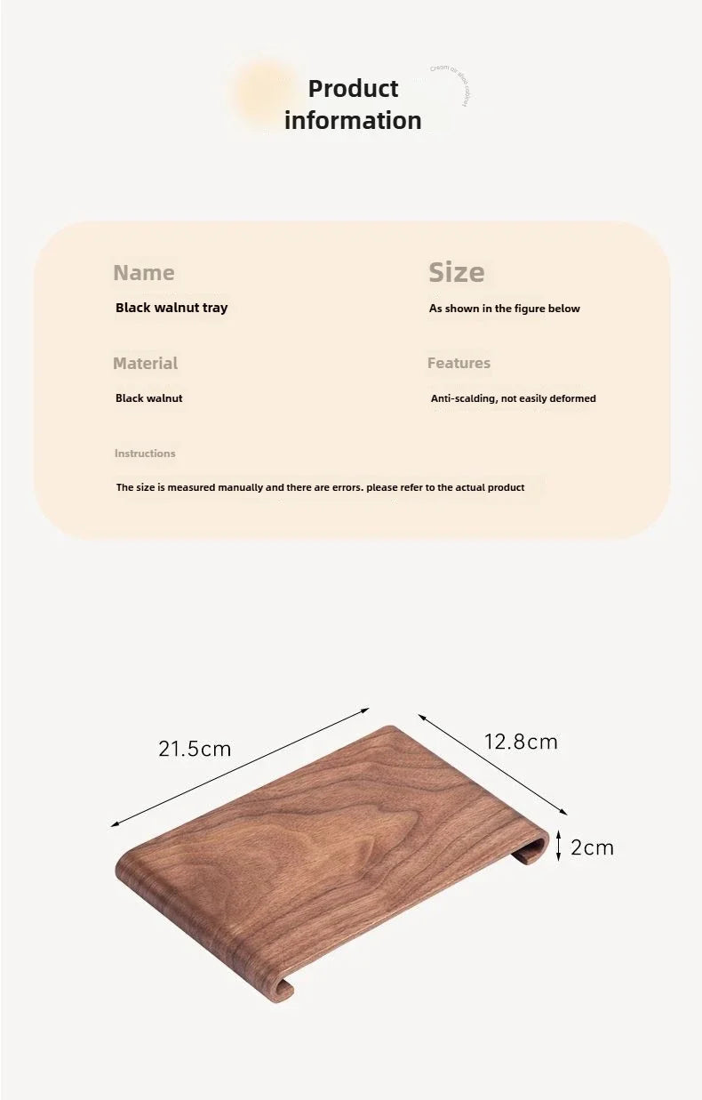 Walnut Dry Foam Table Tea Tray New Chinese Household Decorative Plate Small Solid Wood Dry Foam Tea Tray Simple Wooden Plate New