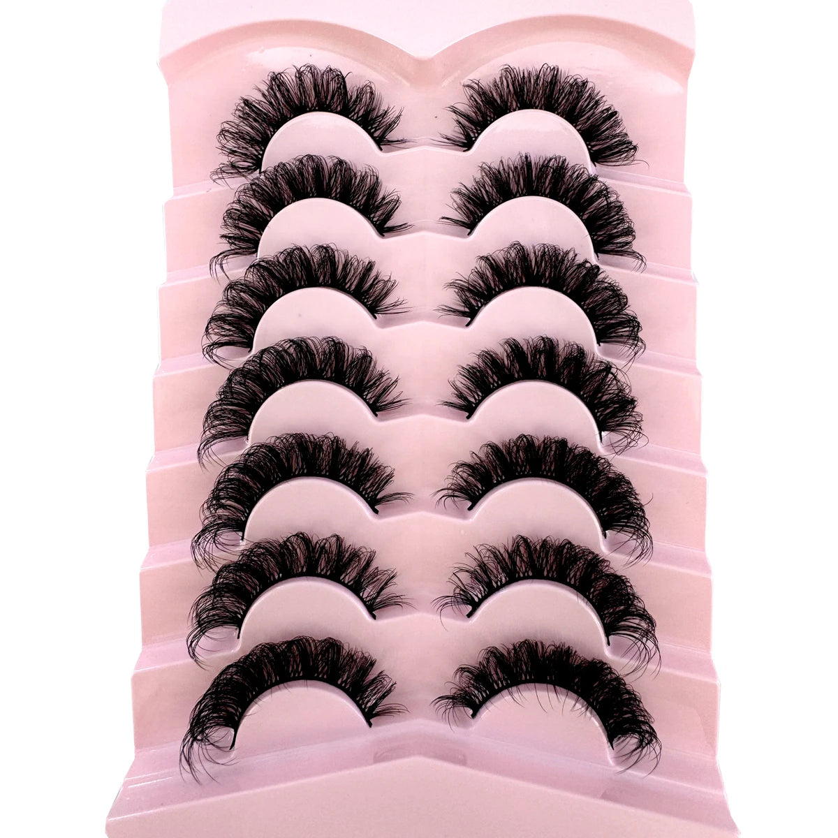 7pairs Natural Russian Strip Lashes Fluffy Mink Lashes 3D False Eyelashes Fluffy Volume Eyelashes Fake Eyelash Extension Make Up