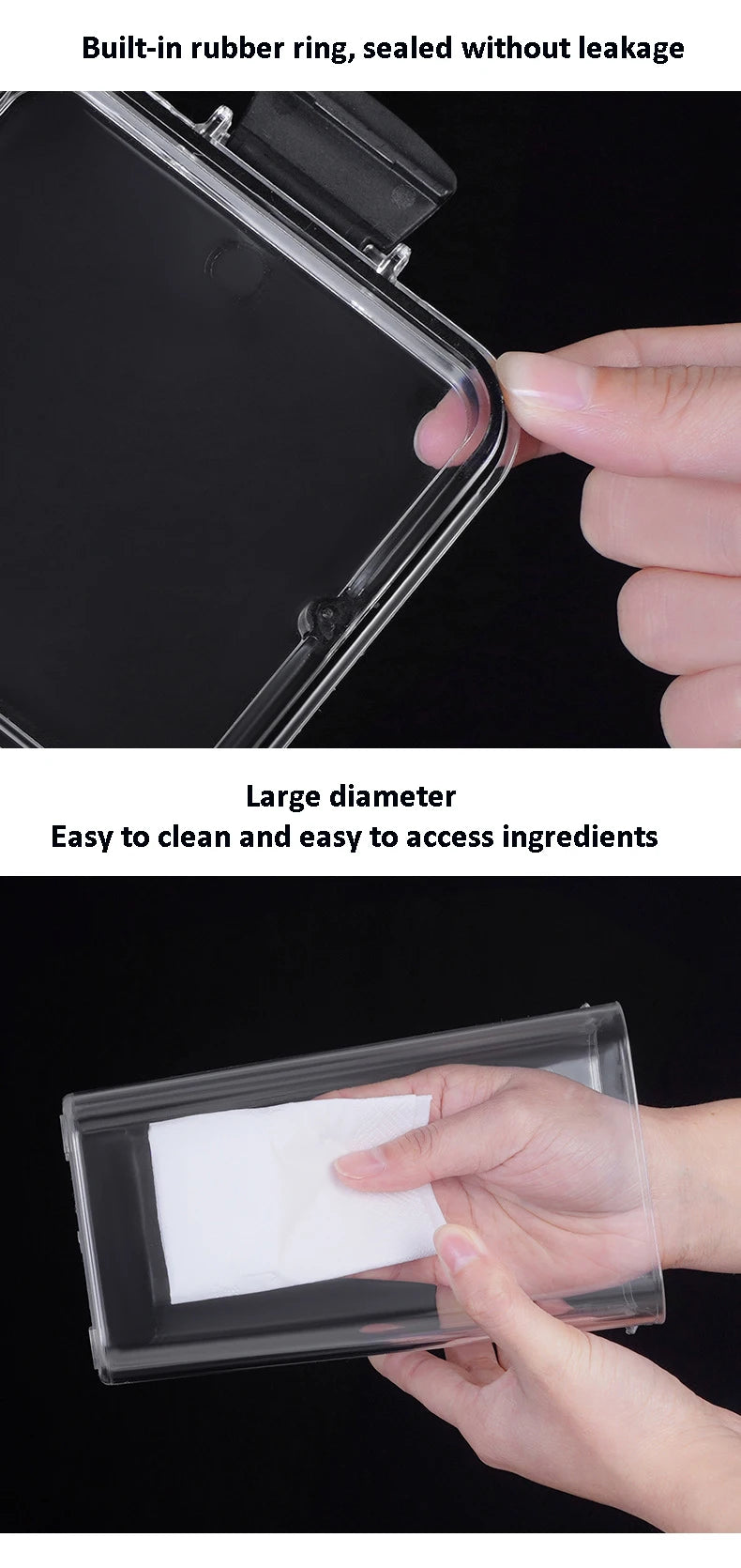 Transparent Food Storage Containers Kitchen Storage Airtight Cans Plastic Storage Boxes Stackable Food Storage Boxes