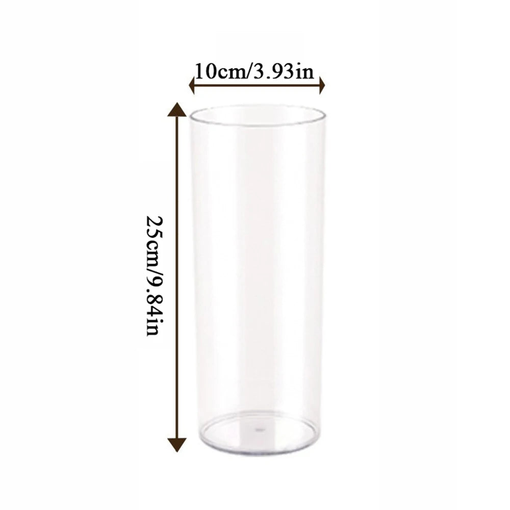1Pcs Shatterproof Plastic Vases Tall Large Transparent Flower Vase Hydroponic Decoration Flowerpot  Acrylic Cylinder Vases