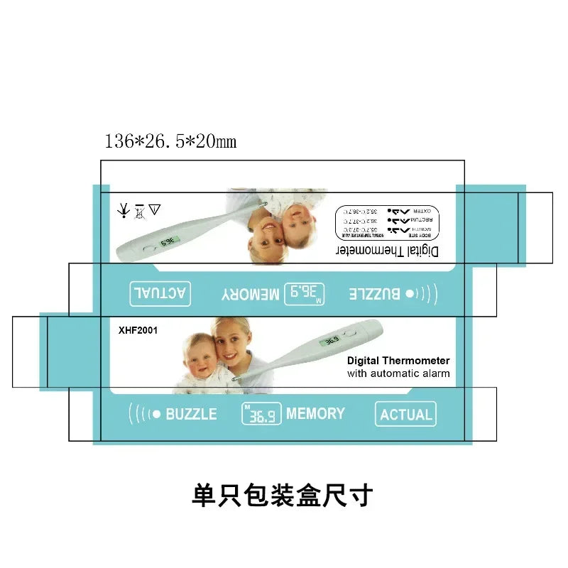 Digital water thermometer Accurate oral and armpit temperature readings Fever alarm thermometer