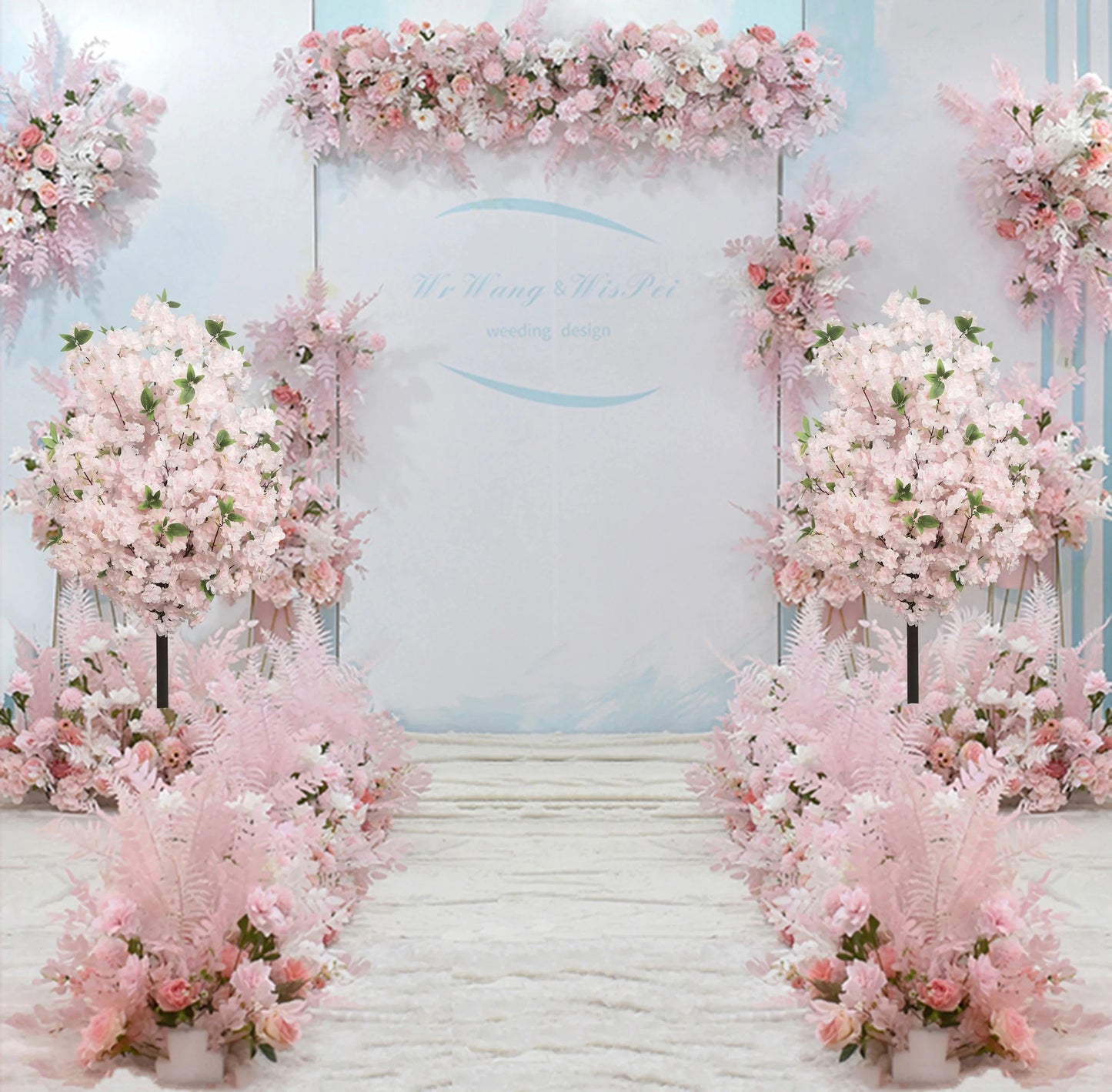 Artificial Cherry Tree Fake Plants Fake Tree Tabletop Living Room Pathway Guide DIY Party Wedding Decor Backdrop Home Decor