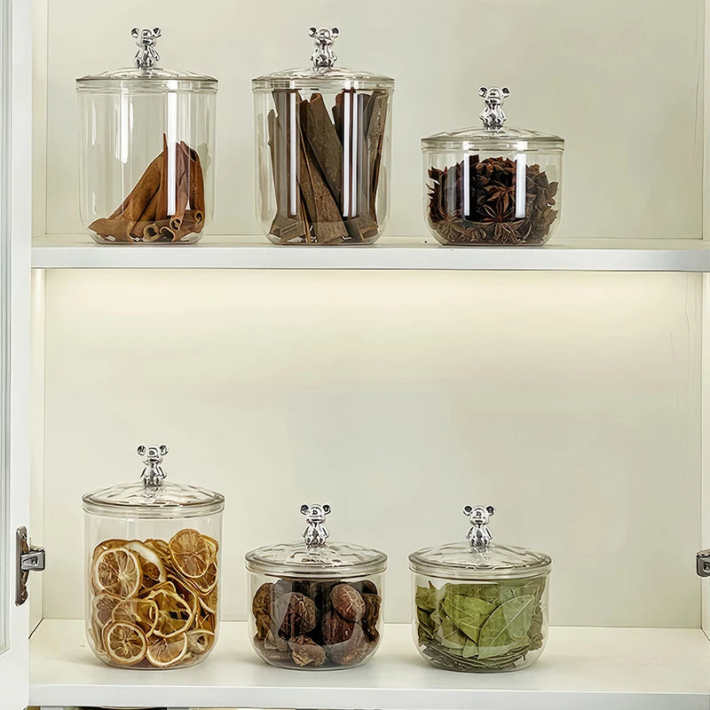 Kitchen grain jar, spice jars insect proof,moisture-proof, can store lemon slices, nuts, coffee beans,food organizer,storage box