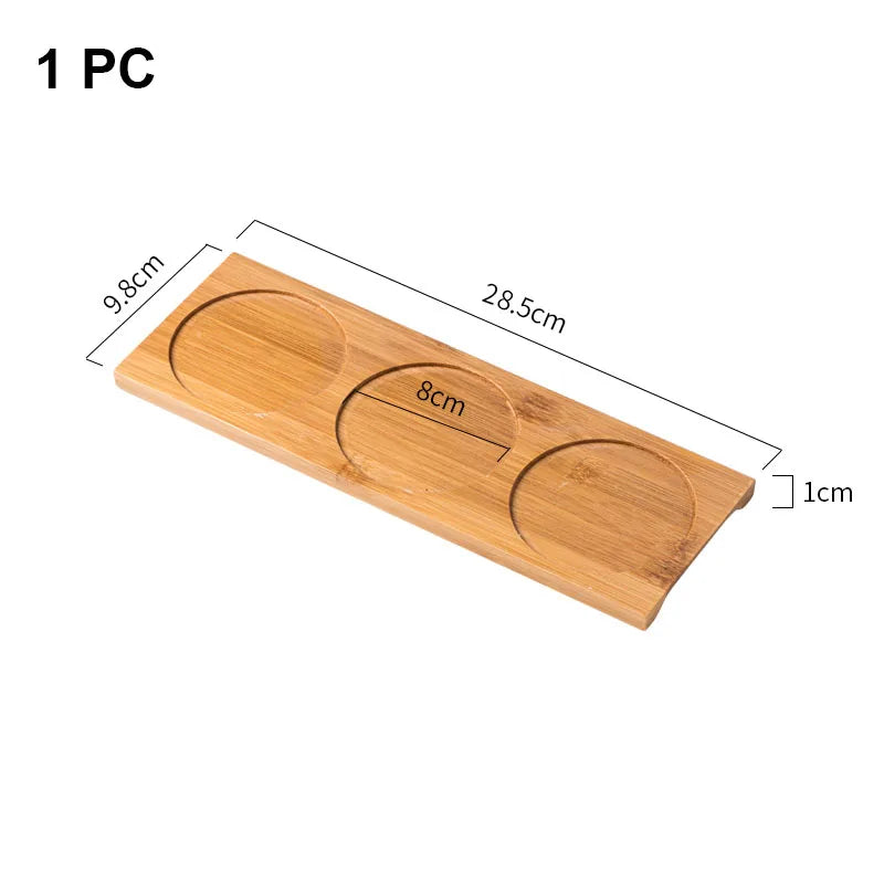 Wooden Soap Dispenser Tray Multi Bamboo Multi Shape Wooden Holder Pot Tray Home Decor Garden Supplies  Photography Props Coaster