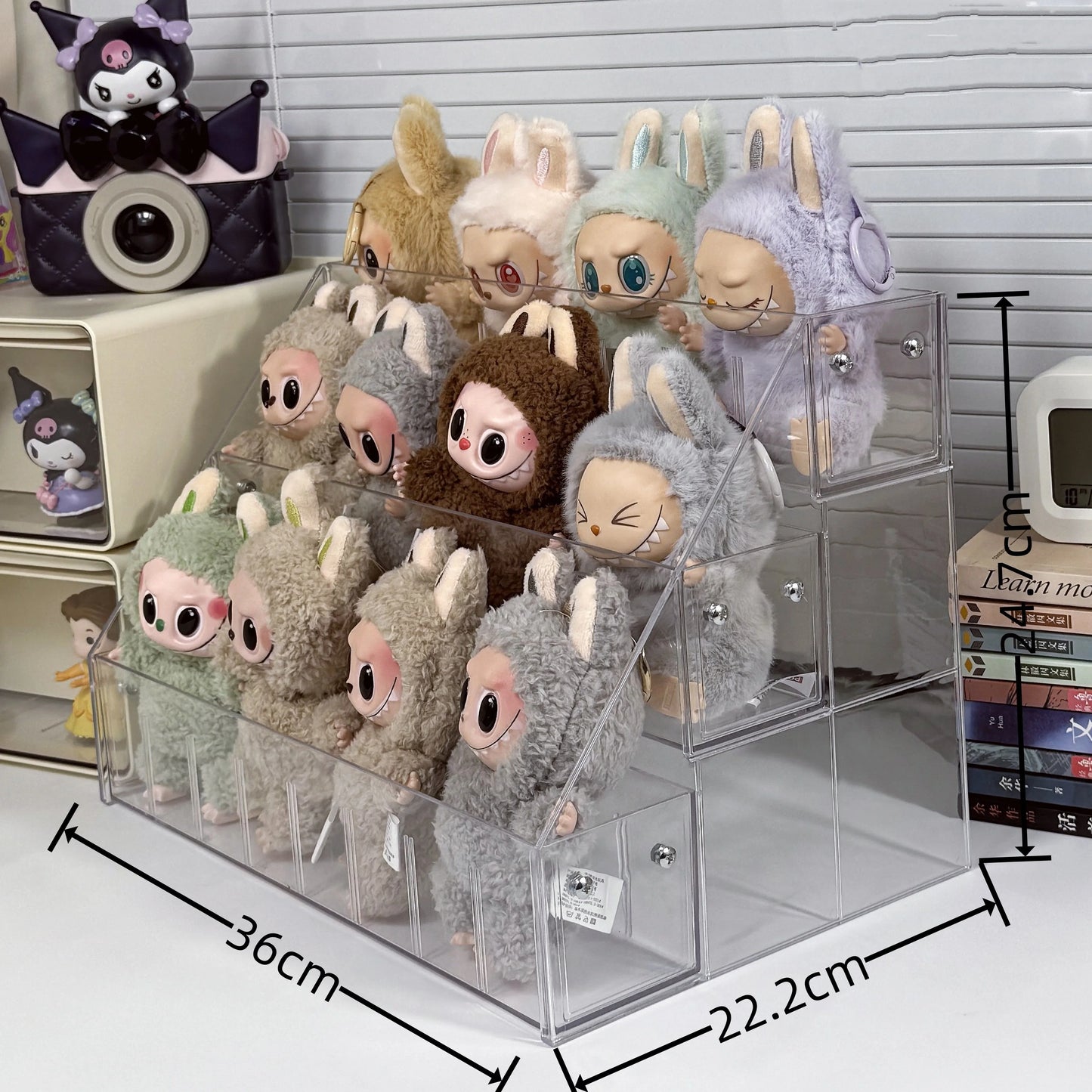 3-layer Large Capacity Display Rack Labubu Doll Handmade Blind Box Storage Box Stepped Acrylic Display Rack