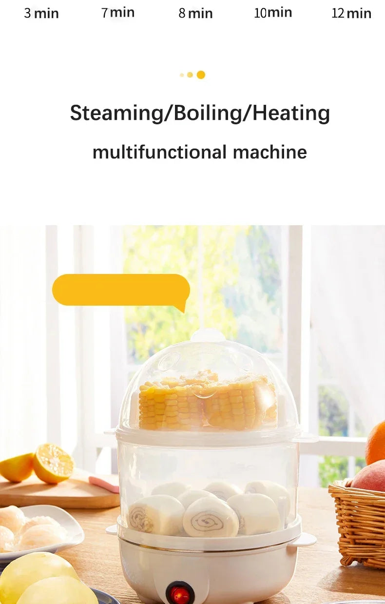 110V/220V Multifunctional Electric Egg Boiler Double Layers Egg Cooker Mini Steamer Poacher Kitchen Cooking Breakfast Machine