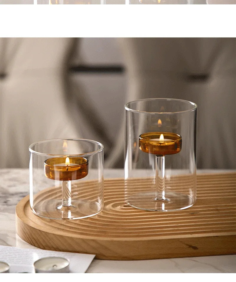 European Style Light Luxury Dining Table Candle Holder Candlelight Dinner Prop Romantic Candle Holder Decoration