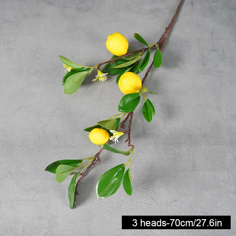 Lemon Branches With Fruit Simulation Green Plants Fresh Home Decoration Photo Props Plastic Fruit Flower Arrangement Fake Flower