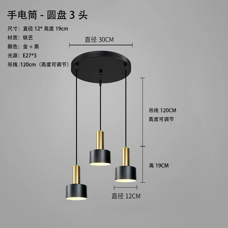 Lighting for Living Room Home Decor Nordic Simple Restaurant Three Chandeliers Luxury Modern Bedroom Bedside Long Table Bar Lamp