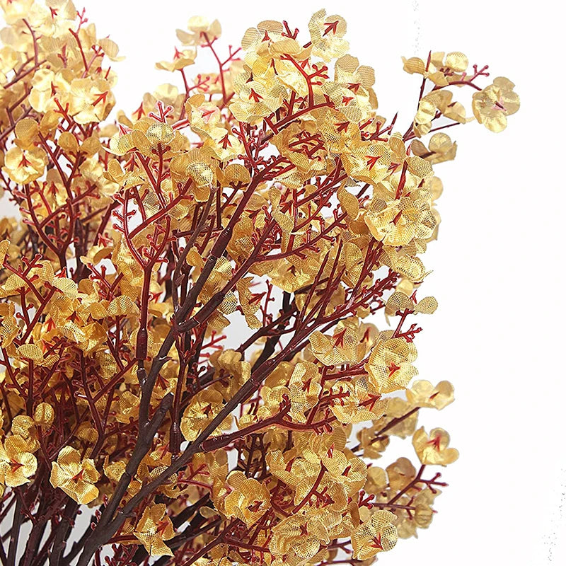 White Artificial Flowers Cherry Blossoms Gypsophila Fake Plants DIY Wedding Bouquet Vases for Home Decor Faux Festival Branch