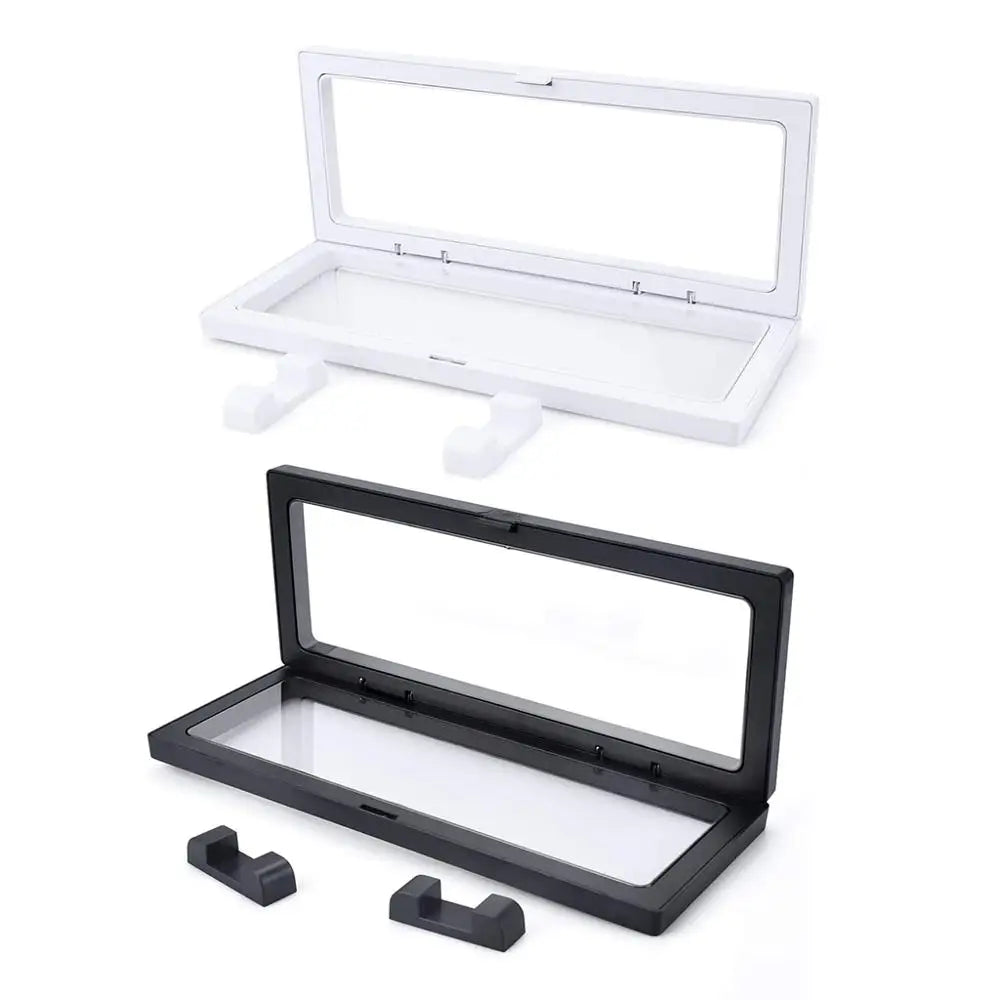 3Pcs Multifunctional Floating Display Box Storage Case for Military Challenge Coins Specimen Jewelry Display Holders with Stands