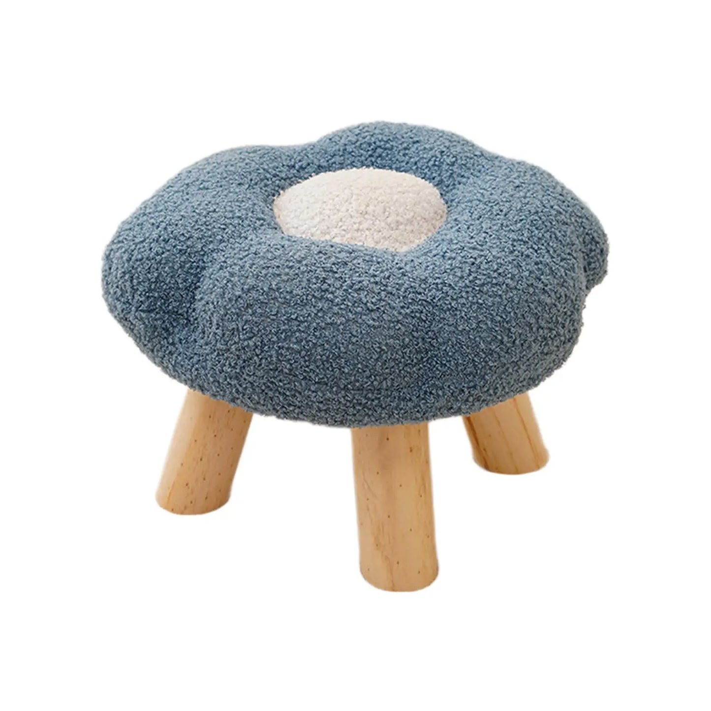 Wooden Small Foot Stool Non Slip Foot Rest Under Desk Footrest Ottoman Soft Stool for Playroom Apartment Porch Bedroom