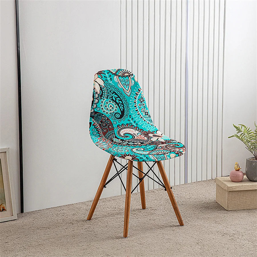 1Pc Printed Dining Table and Chair Cover Household Elastic Chair Cover Eames Chair Cover Special-Shaped Chair Cover