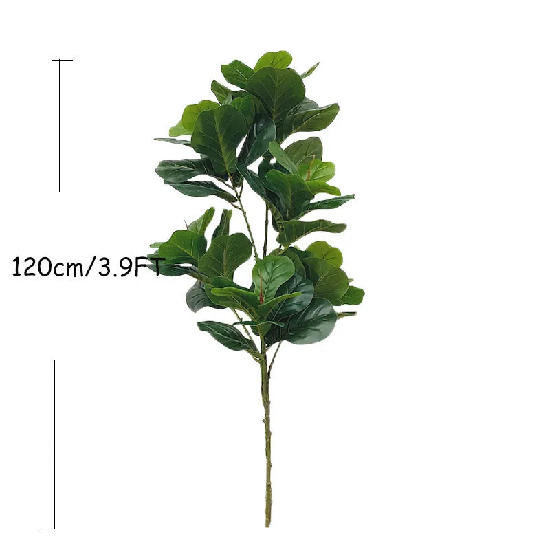 3.9FT Tropical Tree Large Artificial Ficus Plants Branches Plastic Fake Leafs Green Banyan Tree For Home Garden Room Shop Decor