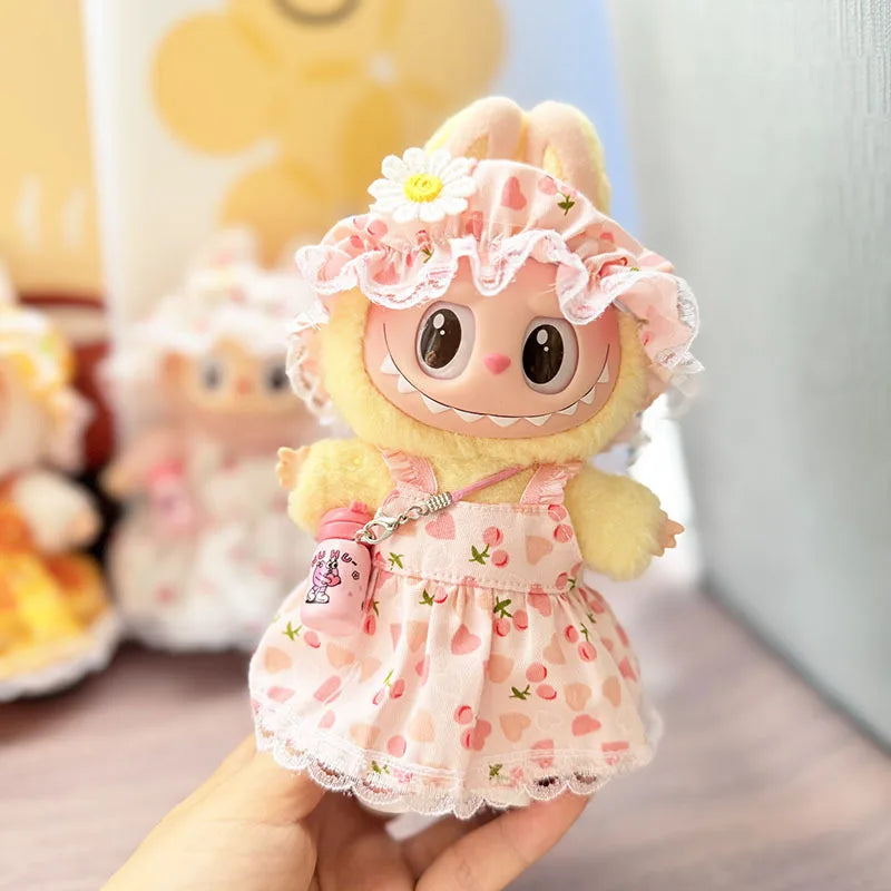 Labubu Ropa 3.0 Western Cowboy Jumpsuit with Hat Set for V1/V2 Labubu Outfit Cute Doll Clothes Accessories Trendy Gift