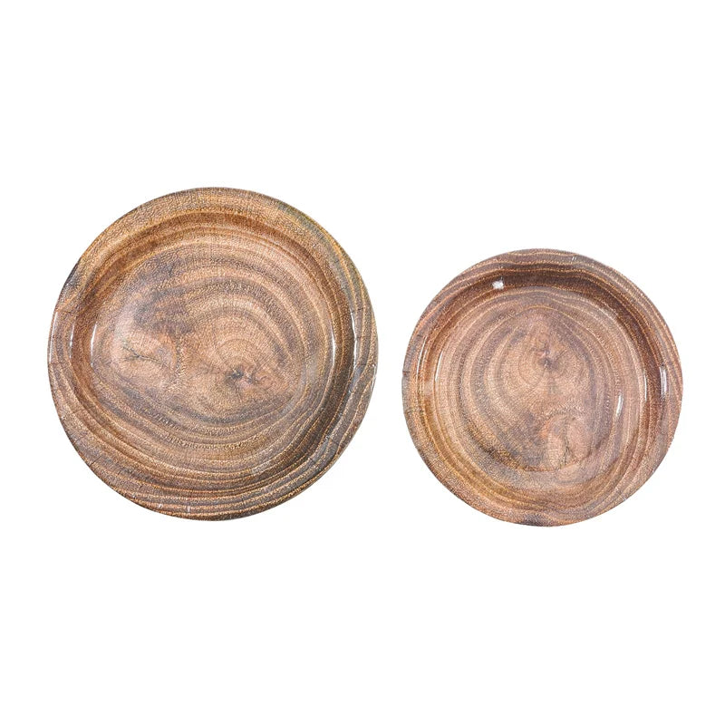 10Pcs 7/9-inch Retro Imitation Wood Grain Disposable Plate Paper Tray Birthday Party Holiday Decoration Household Tableware