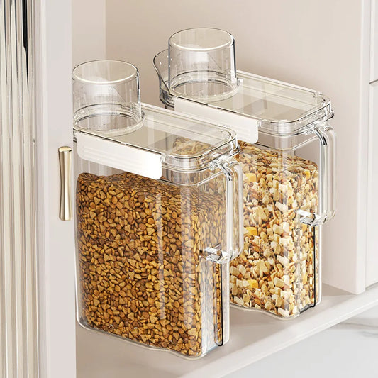 5.5L Transparent Rice Container Sealed Container Plastic Food Storage Containers with Lid Cereal Storage Box Kitchen Acceesories