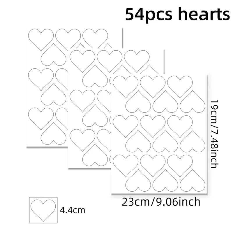 54pcs/set 5cm Soft Pink Heart Shape Wall Stickers for Kids Room Baby Nursery Room Wall Decals Bedroom Girl Room Home Decor Vinyl