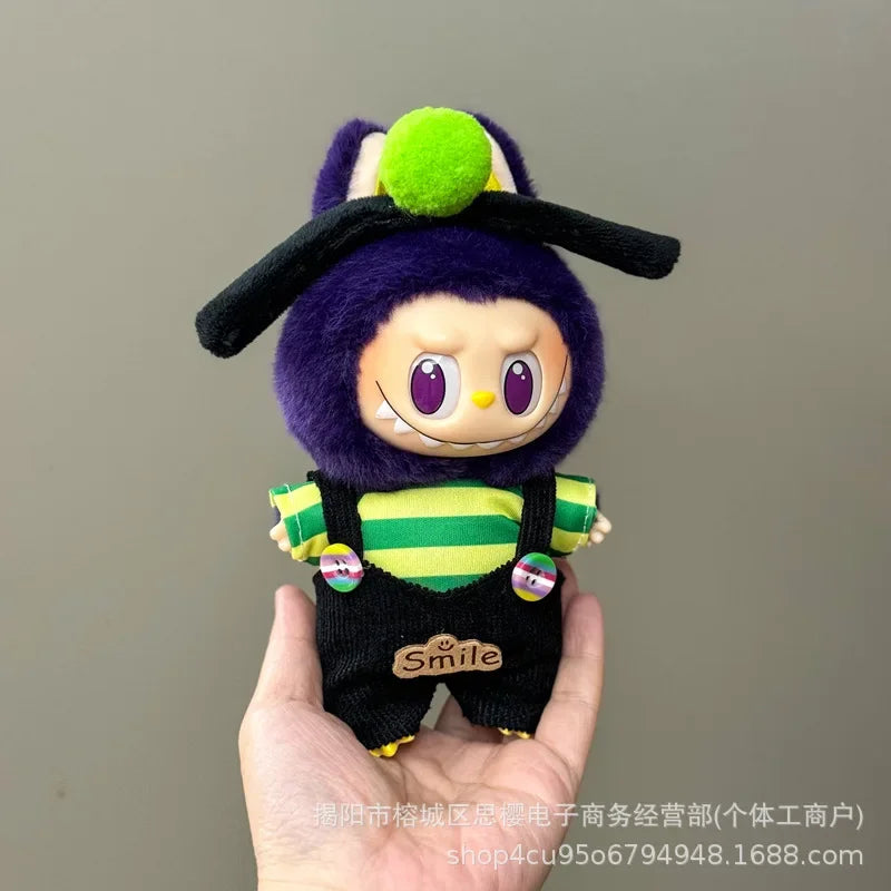 Labubu high imitation big baby clothes 17cm vinyl doll pendant plush toy clothes suit skirt