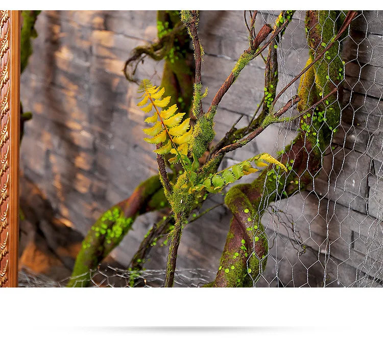 Artificial Wilted Rattan Branches with Moss Fake Ivy Plants for Wall Hanging Gardens Home Indoor Outdoor Desktop Landscaping