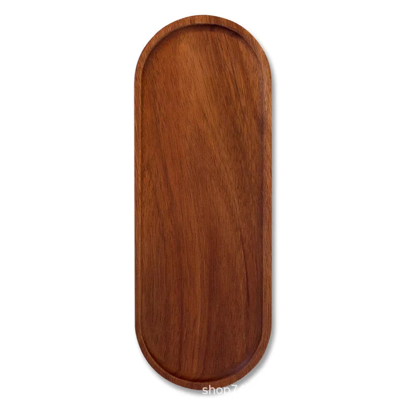 Solid Wooden Tray Rectangular Plate Fruit Snacks Food Storage Trays Hotel Home Oval Serving Tray Decorate Supplies