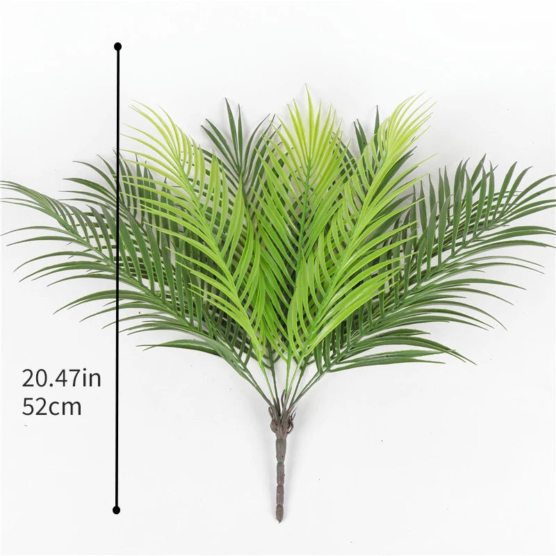 52cm 9Leaves Artificial Tropical Plants Fake Palm Plant Branch Green Leaves For Home Garden Office Jungle Carnival Decoration 52