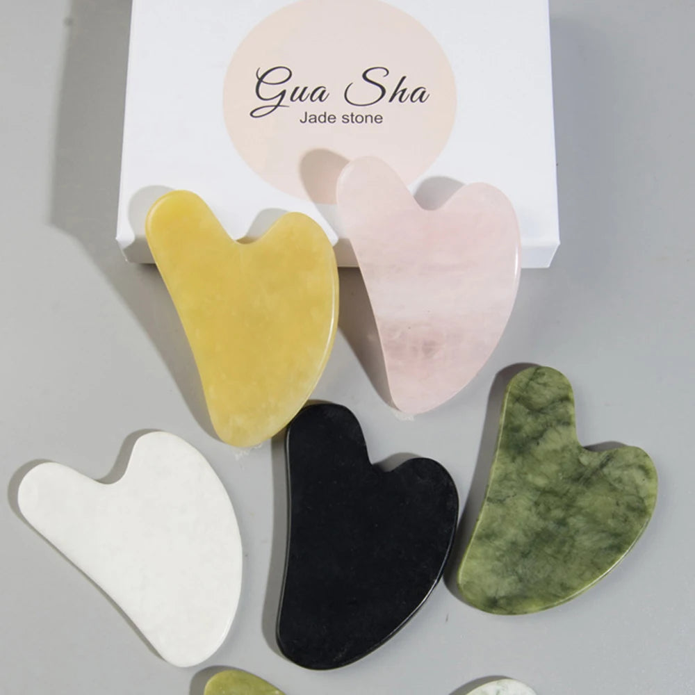 Dropshipping Gouache Scraper Massager Face Body Skin Scraping Beauty Care Guasha Board Facial Gua Sha Massage Tool Natural Jade