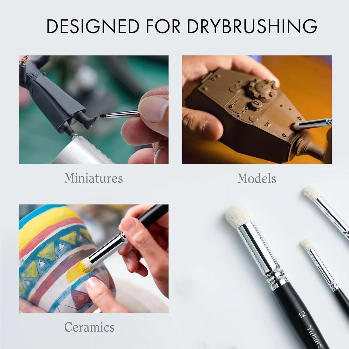 Professional Miniature Paint Brush Set For Warhammer 40K, Dnd, Citadel & Scale Models - Ideal For Enamel & Fantasy Figurines