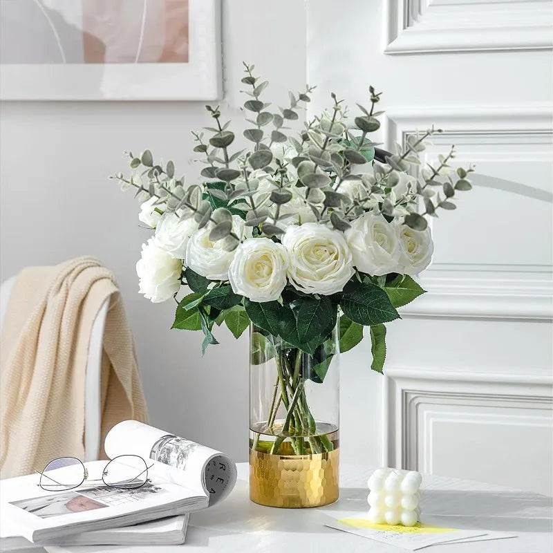 10/36PCS Artificial Eucalyptus Stems Green Leaves Eucalyptus Branches Flower Bouquet Wedding Christmas Decoration Fake Plant