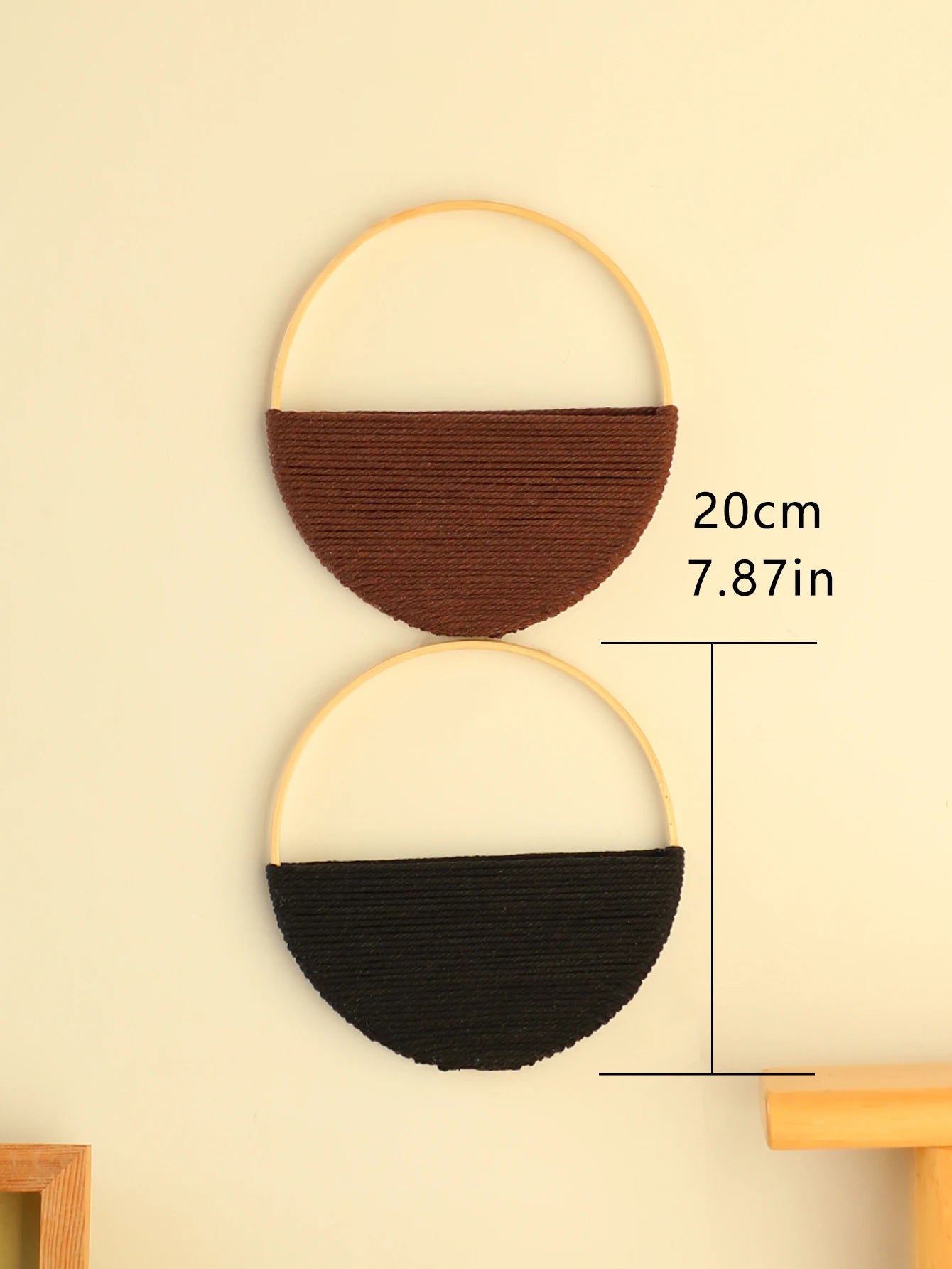 2 Pcs Macrame Wall Hanging Woven Boho Wall Decor Art Chic Bohemian Home Decorations  Apartment Bedroom Living Room Dorm Nursery