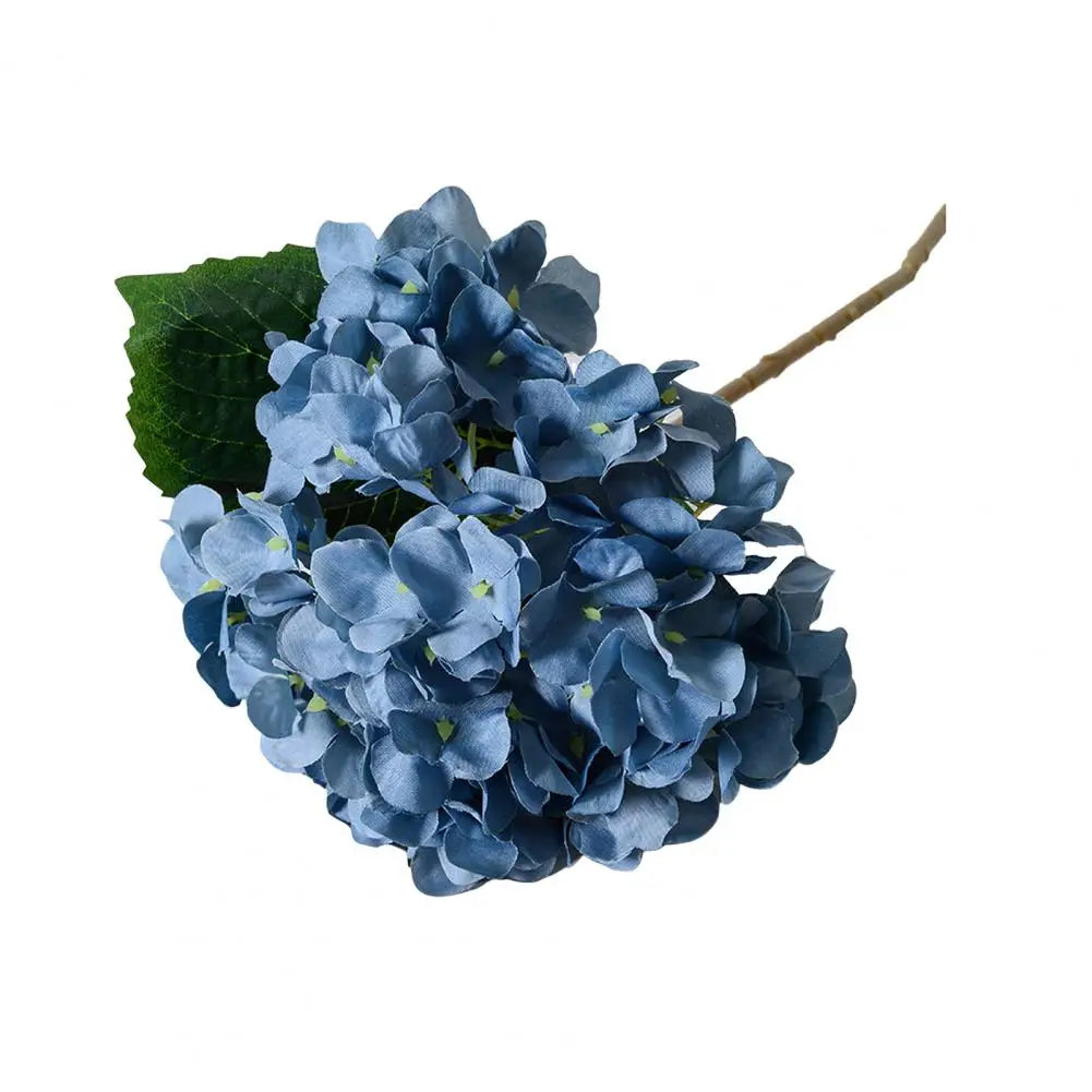 Realistic Fake Flowers Elegant Artificial Hydrangea with Green Leaves Stem for Wedding Home Decor Realistic Fake for Office