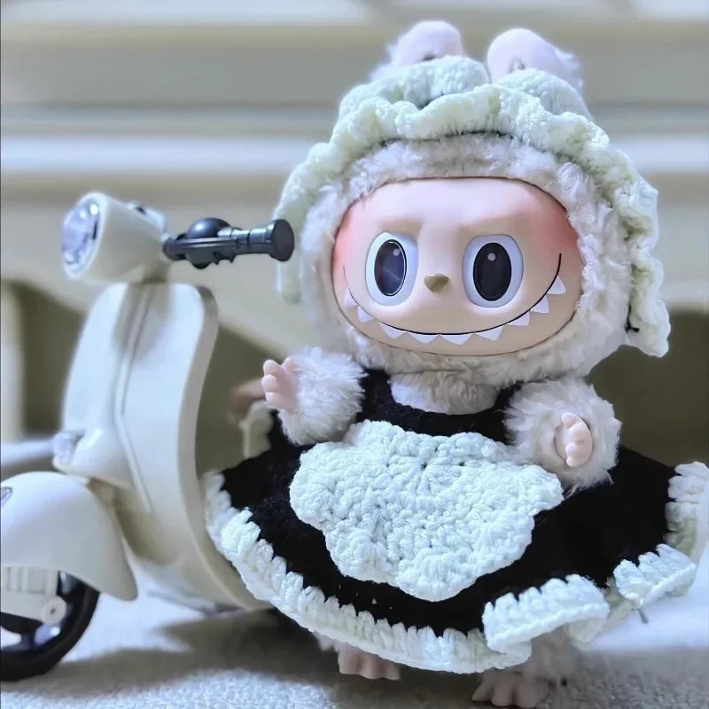 Labubu Doll Mini Electric Motorcycle Fun Cute Doll Toys With Lights and Music DIY Kid Christmas Gift labubu Doll Accessories,