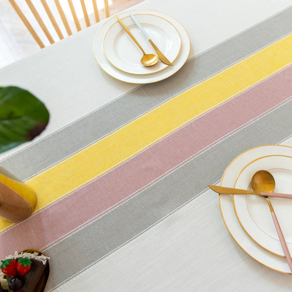 Battilo Linen Cotton Tablecloth Round Rectangular Table Cloth Waterproof Table Cover for Dining Coffee Table Kitchen Room Decor