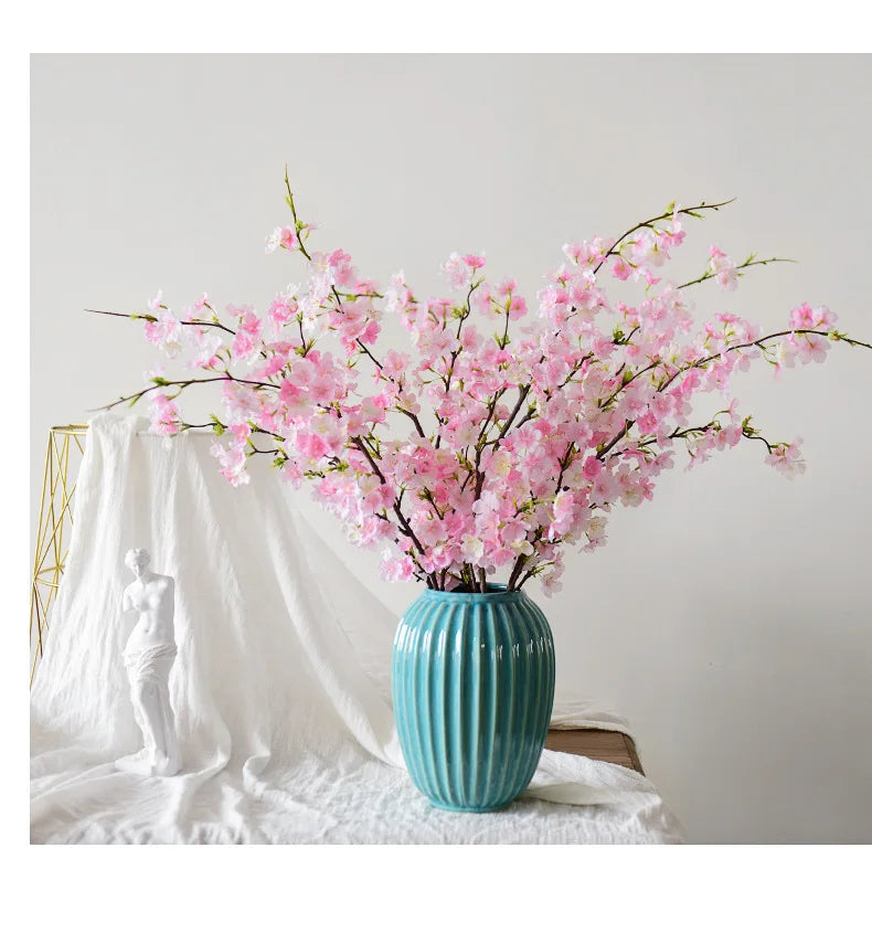 4 Fork Artificial Cherry Blossom Branches Fake Flowers  Plastic Flowers Wedding  Arches Leading Simulation Flowers
