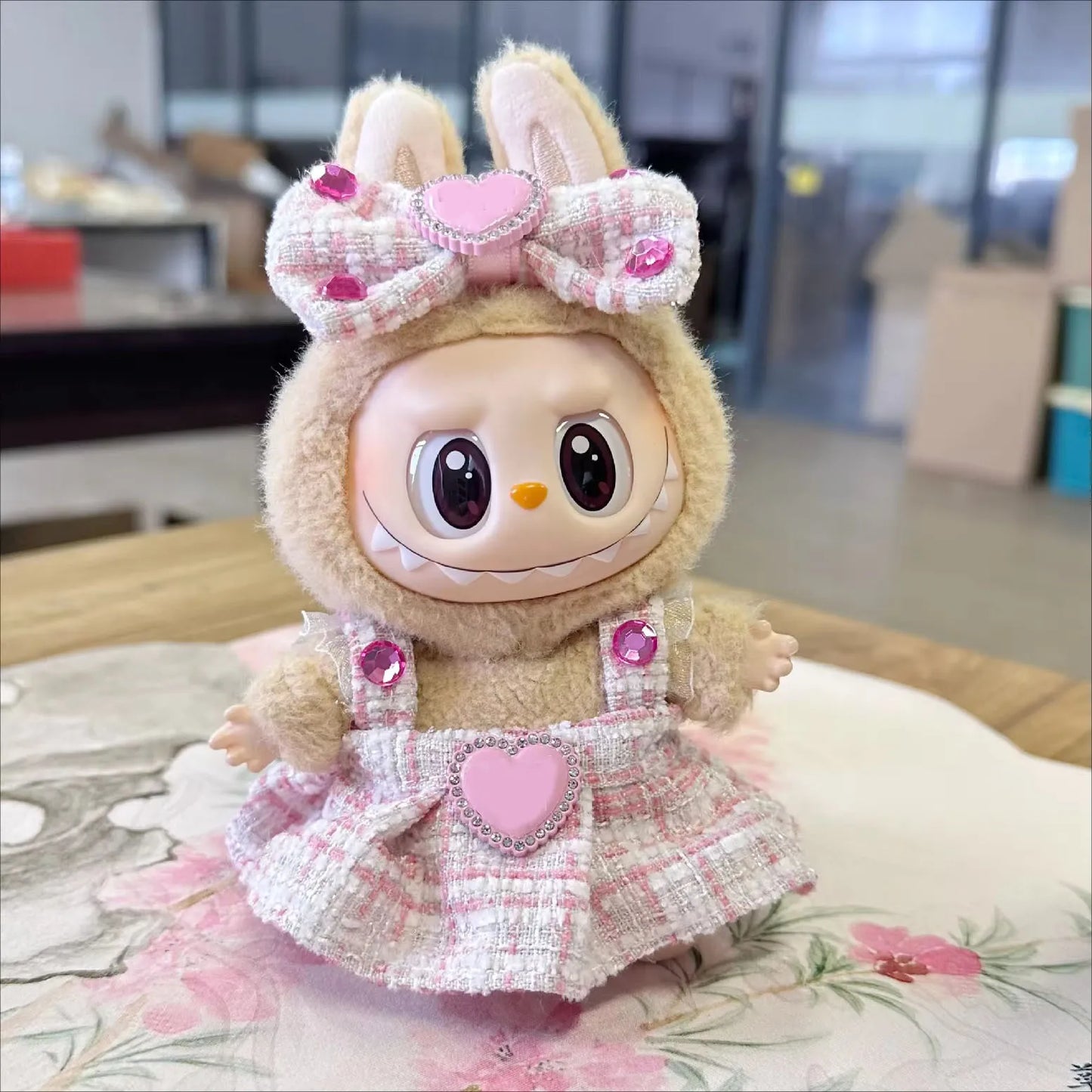 17CM Cute Labubu Doll Clothes Outfit Accessories Classic Dress Set for V2 Mini Dolls Clothing Girl Kid Gift Labubu Ropa