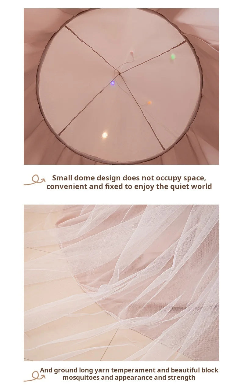 Dome bed curtain children's indoor light-proof bed curtain windproof bedside ceiling blackout double-layer mosquito net curtain