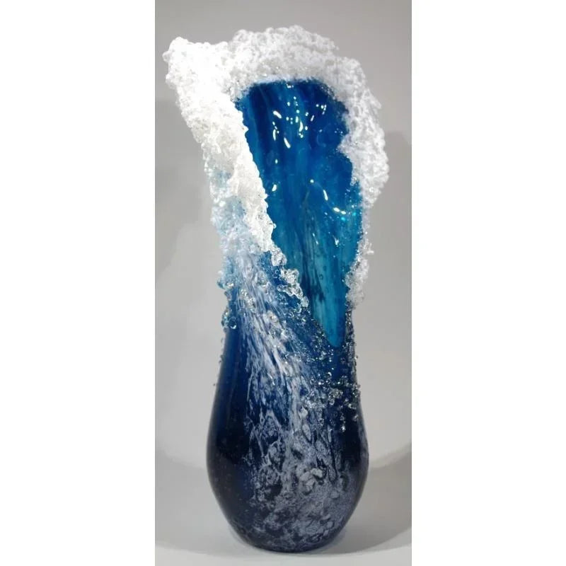 Ocean Wave Small Vase Resin Crafts Ocean Wave Vase Decoration Ocean Series Blue Home Decoration 2024
