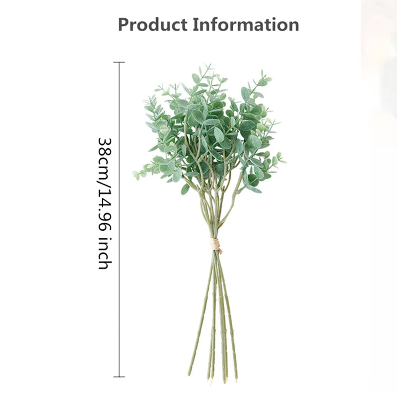 Artificial Eucalyptus Fake Plants Bouquet  Plastic Fake Leaf Flower Arrangement Material Party Home Wedding Decor Accessories