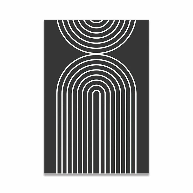 Scandinavian Minimalist Wall Art Modern Black and White Abstract Oil Painting Poster Print Home Bedroom Living Room Decoration