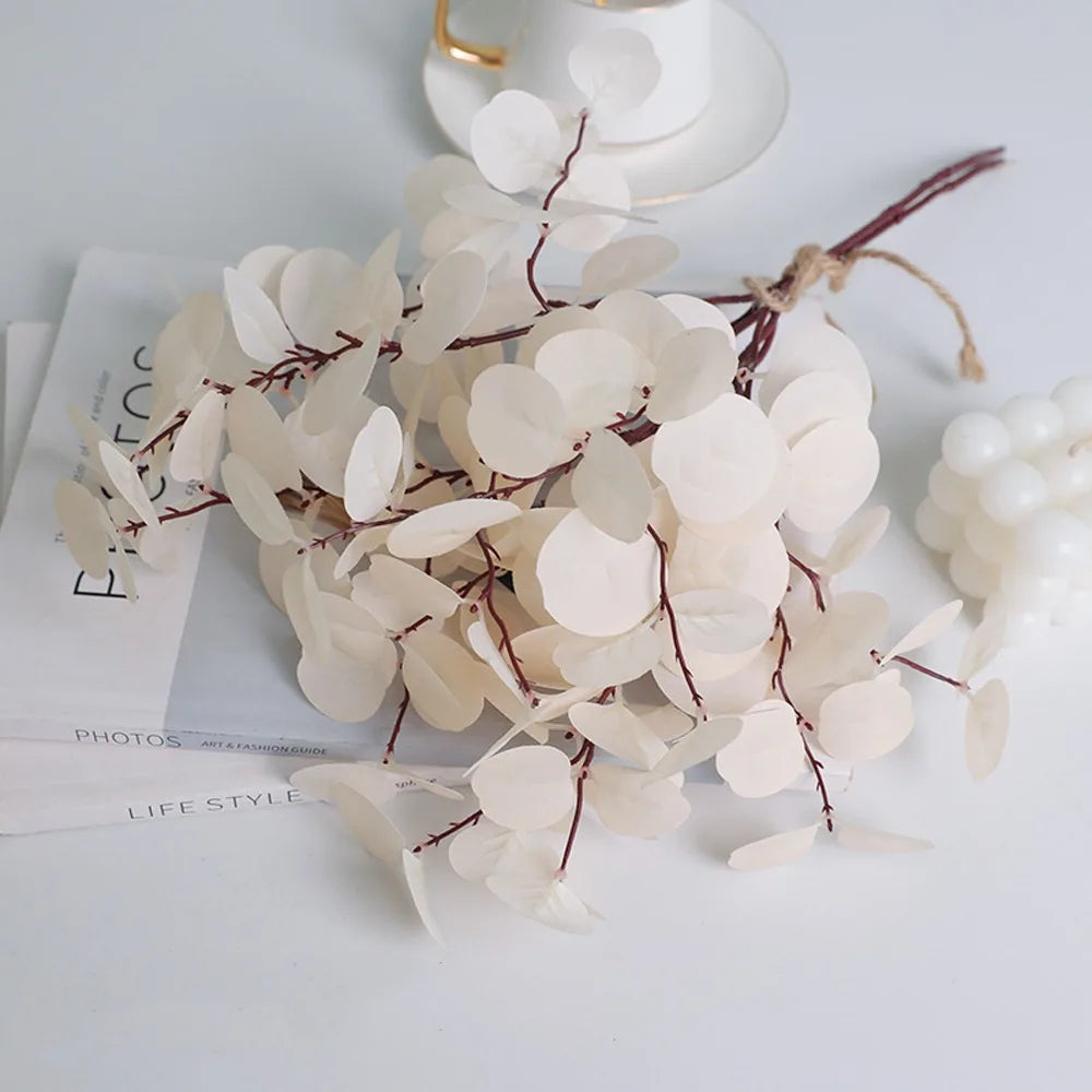 41cm Artificial Eucalyptus Branches Non-Fading Handmade Fake Eucalyptus Leaf Realistic Simulation Plants Outdoor Indoor Decor