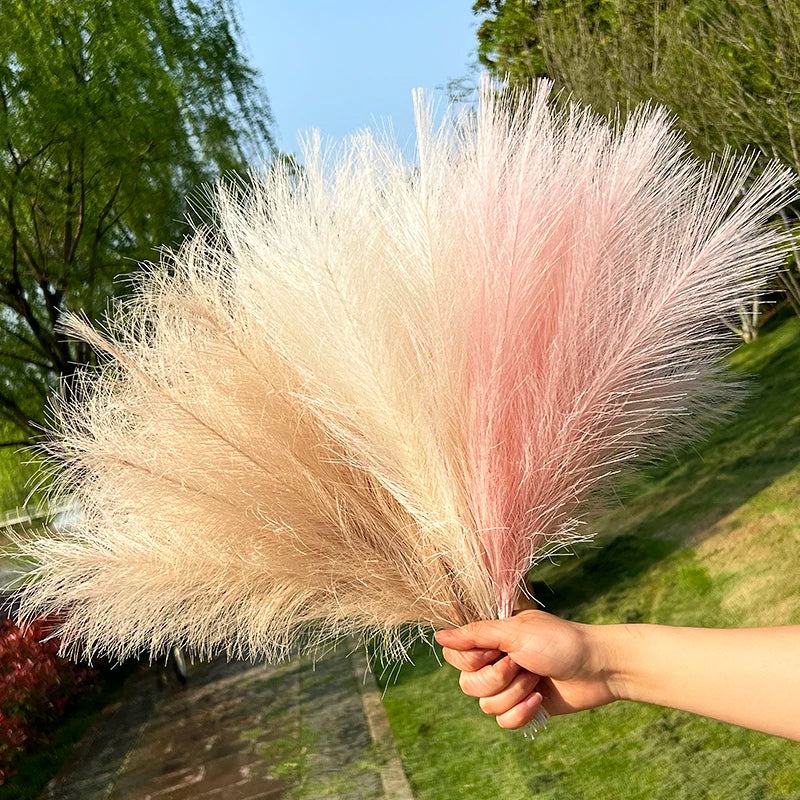 15/30Pcs Artificial Pampas Grass Bouquet Home Living Room Wedding Party Decoration Fake Plant 43cm Dried Flower Reed DIY Vase