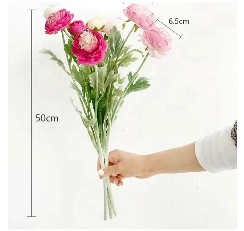 3 Heads Elegant Artificial Flowers Silk Peony Bouquet Home Decor Party Bride Wedding Decorations pink Fake peonies Plants