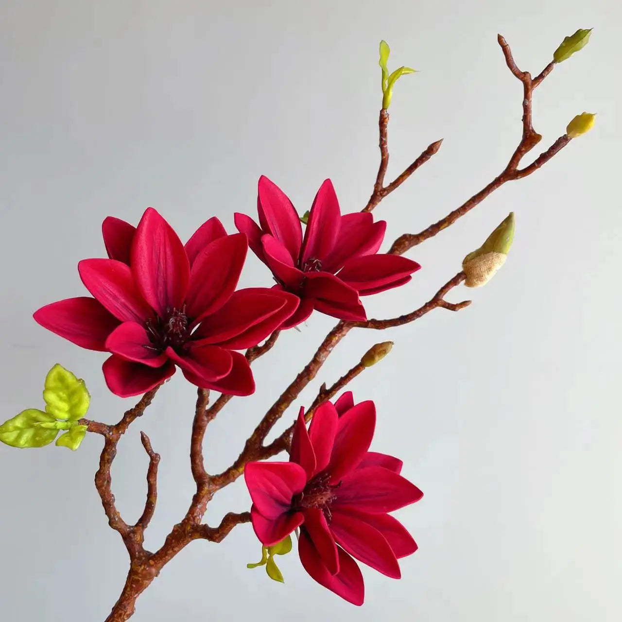 Realistic Artificial Magnolia Flower Stem Faux Gradient Lotus Flower Branch For Wedding Party Home Table Decor Room Fake Flower