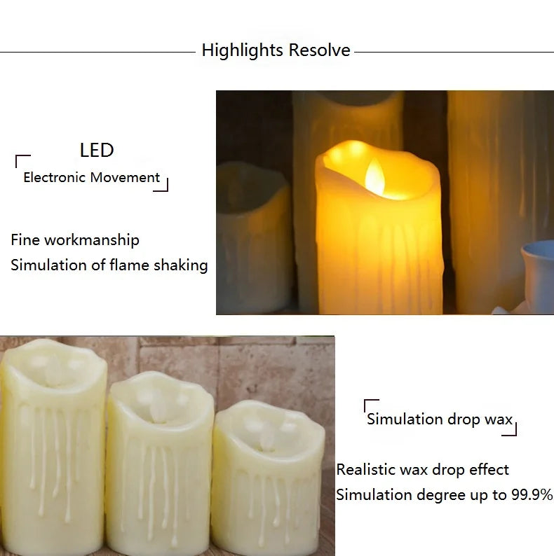 Flameless Flickering Electronic Candles Led Candles Battery Operated Home Decor Accessories for Birthday Hotel Wedding Candle