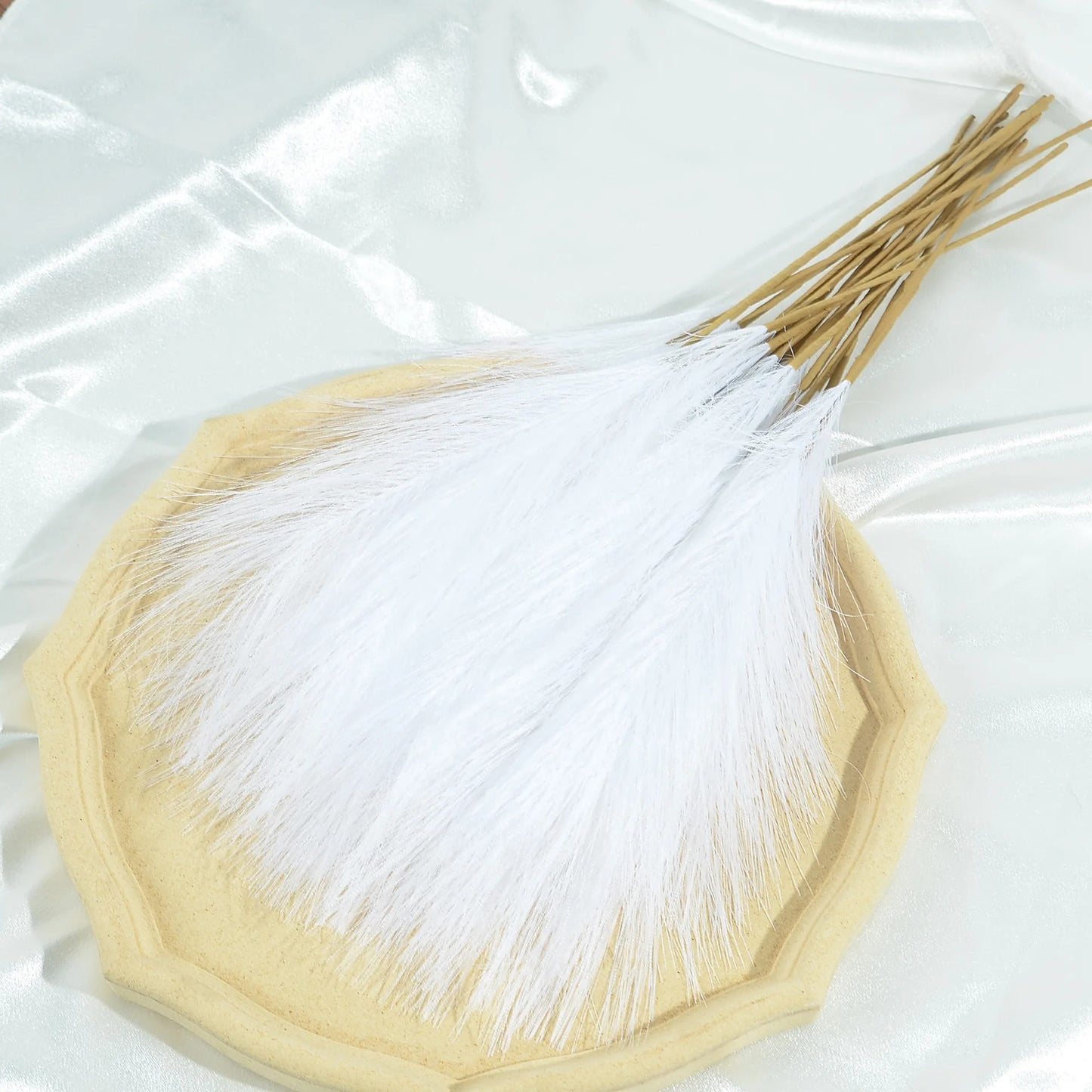 5pcs 2Fork 45cm Artificial Pampas Grass Bouquet Boho Decor Flower Fake Plant Reed for Table  DIY Home Party  Wedding Decoration