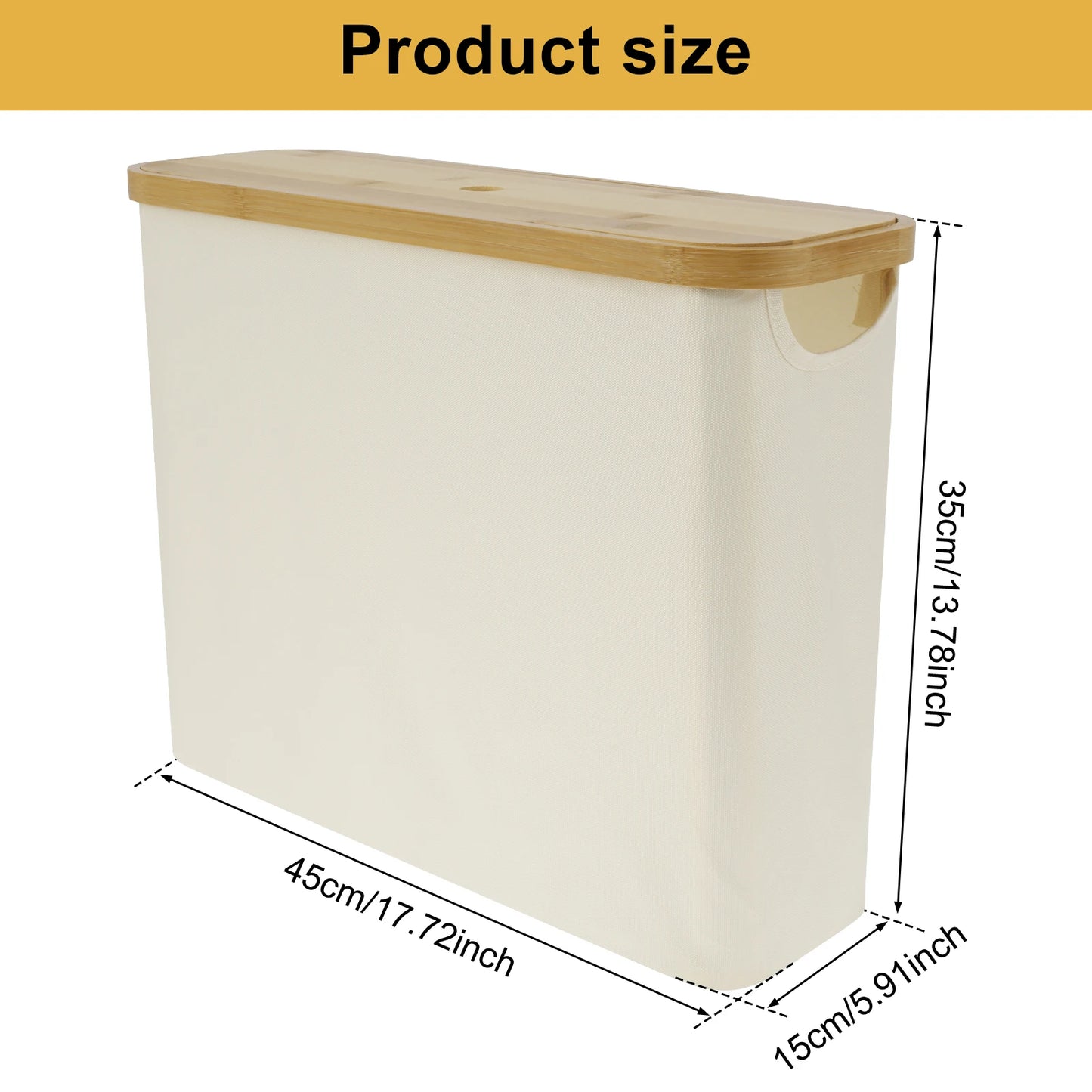 Bathroom Toilet Paper Basket Foldable Large Capacity Toilet Rolls Paper Storage Basket with Wooden Lid for Bathroom Organizer