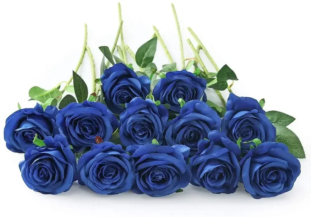12 PCS Artificial Flowers Roses Silk Flowers Fake Long Stem Artificial Black Roses for Home Party Halloween Decorations